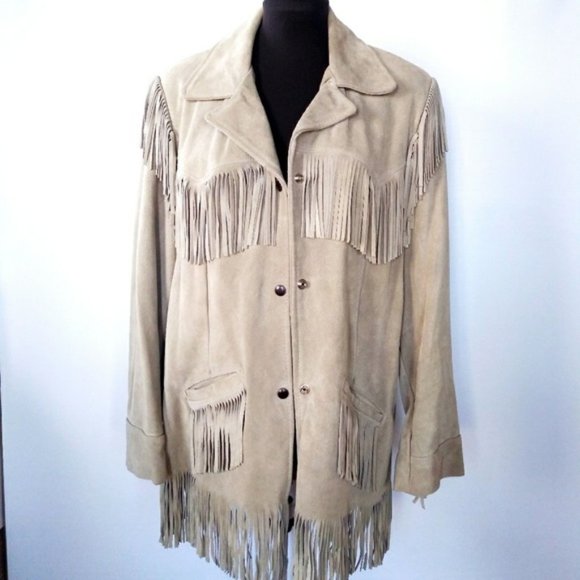 Jackets & Blazers - VNTG SUEDE FRINGE JACKET